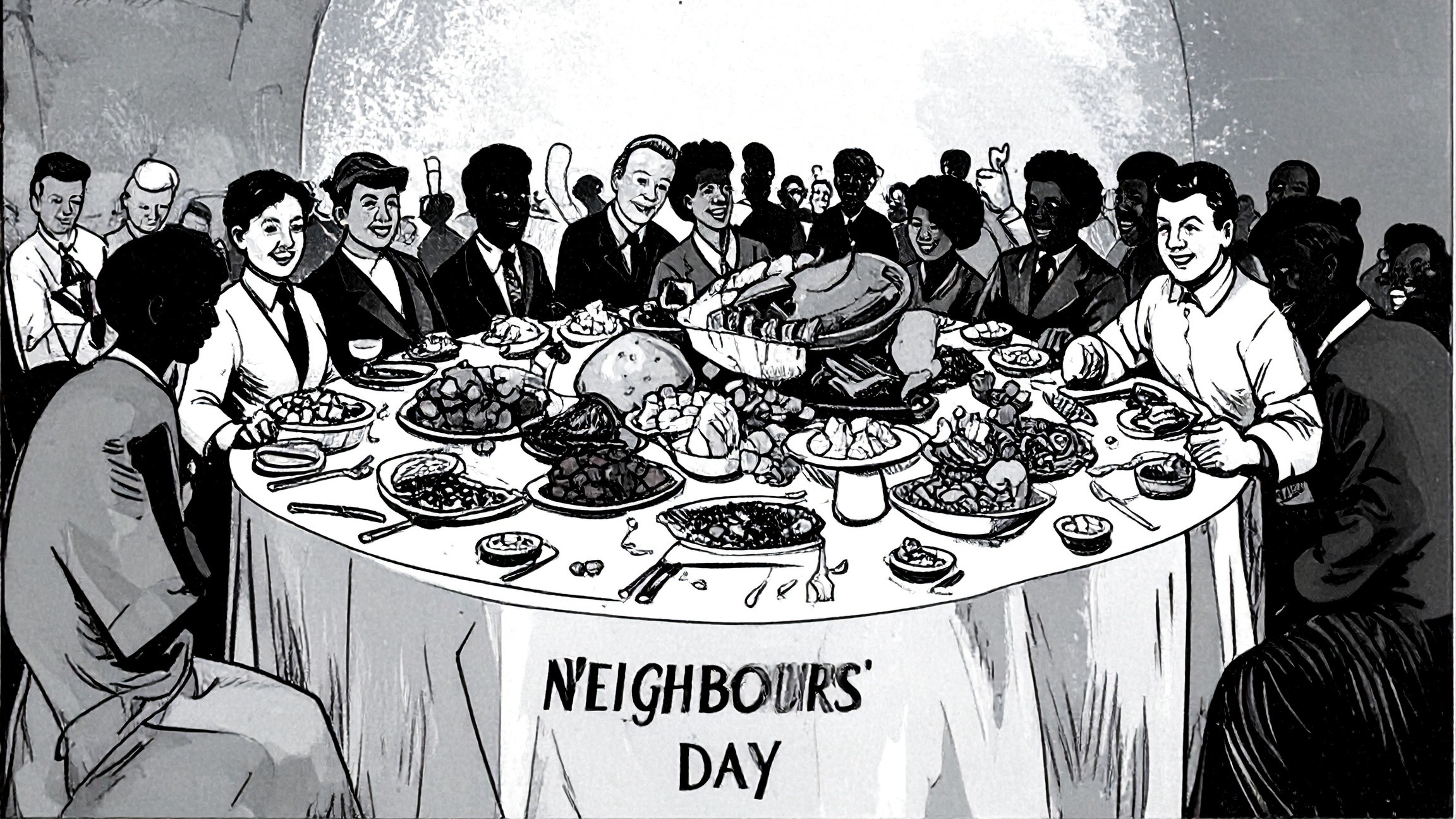 Cartoon European Neighbours' Day